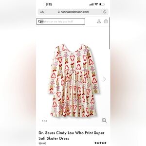 Hanna Andersson Cream and Red Skater Dress